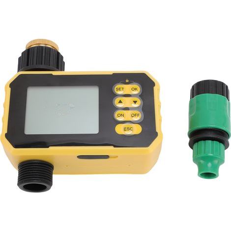 Ortviai Minuterie d'Arrosage Solaire avec Écran LCD Grand Format, Capteur de Pluie et Batterie Rechargeable 2000 mAh (1/5)