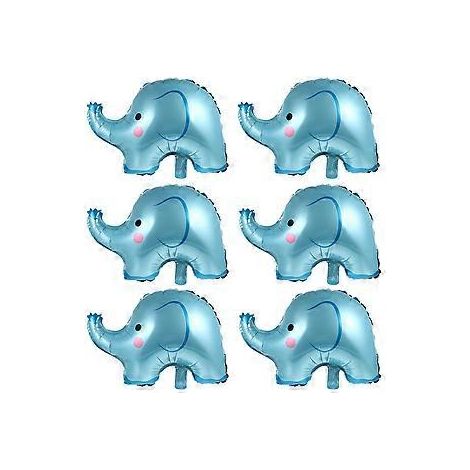 Lot de 6 ballons en aluminium, motif éléphant, pour baby shower ou fête. (1/4)