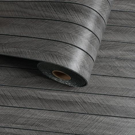 Panneau Mural Bois Gris Foncé 3D Chevrons 30cmx500cm Panneaux Muraux Mat Revetement Mural Intérieur Salon Chambre Bureau Papier Peint Mural Impermeable (1/5)