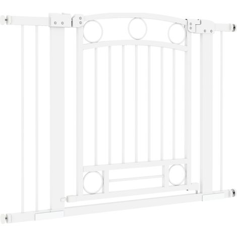 Barrière de sécurité pour chien extensible 76-104 cm, 2 extensions, Blanc