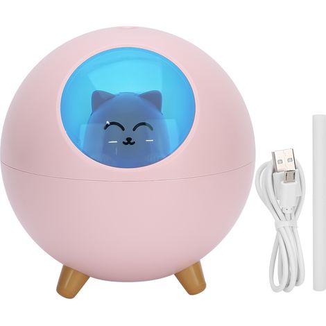 Mini humidificateur d'air USB rechargeable, silencieux, pour bureau, chambre, rose (1/5)