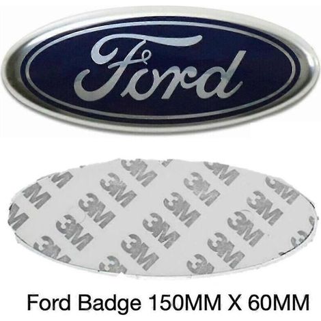 Ford-Emblem 150 mm x 60 mm blau/silbernes Logo für Front/Heck, Mondeo, Transit, Focus