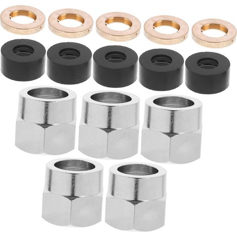 Lot de 5 écrous évasés pour raccords gaz, en acier inoxydable. (1/5)