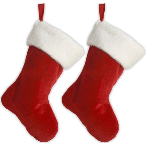 Décorations de Père Noël en polyester rouge et blanc - sacs cadeaux (2 pièces par paquet) (1/4)
