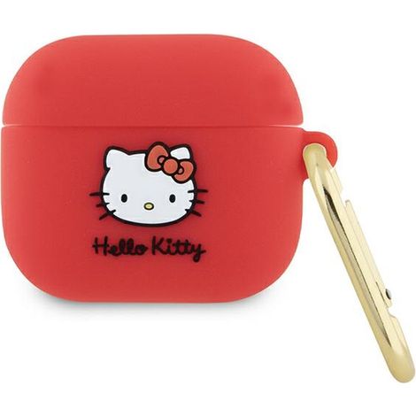 Custodia per AirPods 3 Hello Kitty 3D in silicone fucsia (1/3)