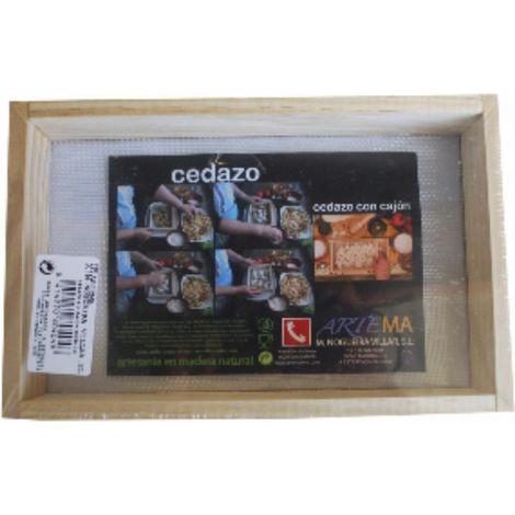 FPLUS cedazo s/cajon de 16x25 cm. , Cedazo de madera con rejilla.