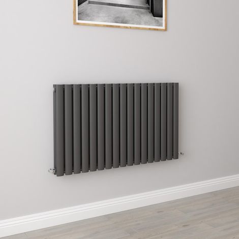 AICA Oval Column Designer Radiator Central Heating Horizontal 600x1003mm Double Anthracite (1/5)