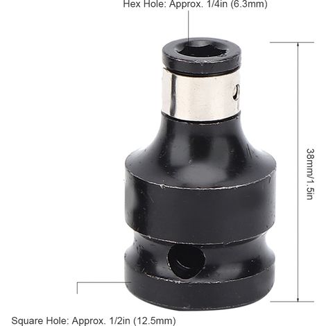 Kit de conversion pour douille carrée à changement rapide 1/2 1/4 pouce avec mandrin hexagonal (1/5)