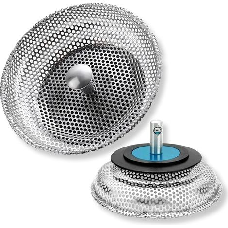 CSPARKV （8.2×8.2×4cm）1 Pcs Kitchen Sink Strainer, Kitchen Sink Filter, 304 Stainless Steel Kitchen Sink Stopper, Sink Filter Basket Drain, Sink Strainer Basket, for Kitchen and Bathroom