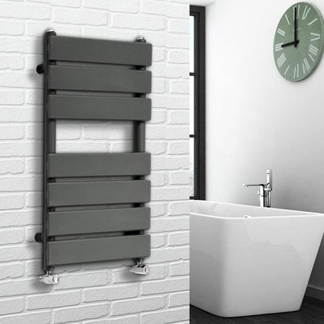 Flat Panel Heated Towel Rail Bathroom Rad Radiator Anthracite 650x400mm (1/5)