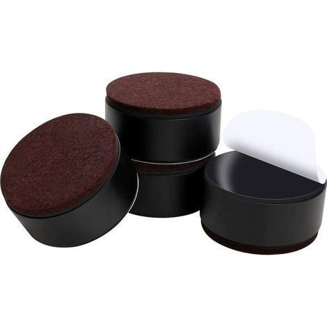 Pied de meuble Rehausseur de Meubles en Acier Carbone de 3 cm, Rehausseurs de Lit en Acier Carbone 6 cm, Rehausseurs de Meubles Pour Meubles Hauteur 3 cm ,Noir Rond (1/5)