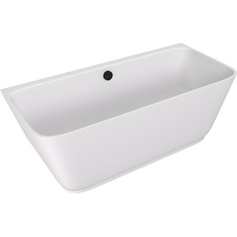 Baignoire murale en fonte de marbre SKYLLA 170x75x60cm, blanc mat (1/2)