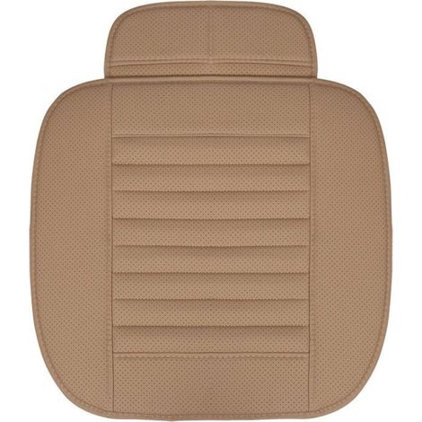 Cojín de asiento de coche de cuero sintético PU, cojín para asiento delantero de coche, protectores de asiento de coche antideslizantes universales para conductores y trabajadores de oficina. (1/5)