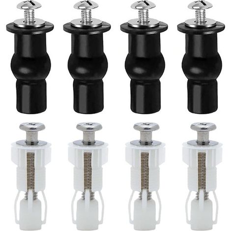 Lot de 8 fixations universelles pour siège de WC - Vis fixées pour trous borgnes dans l'abattant de WC (1/5)