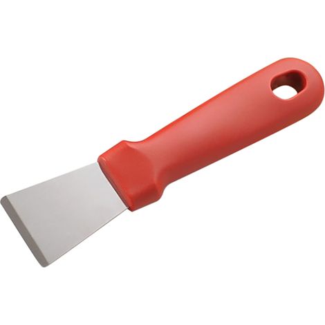 Spatule de nettoyage de cuisine en acier inoxydable, grattoir à huile et fumées, pour réfrigérateur, congélateur et dégivrage, rouge.