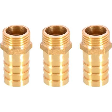 3PCS Raccord de tuyau en laiton avec bride pour tuyau d&39arrosage 19 mm à 1/2&34 filetage BSP mâle Coupleur Connecteur Adaptateur de tuyau (1/3)