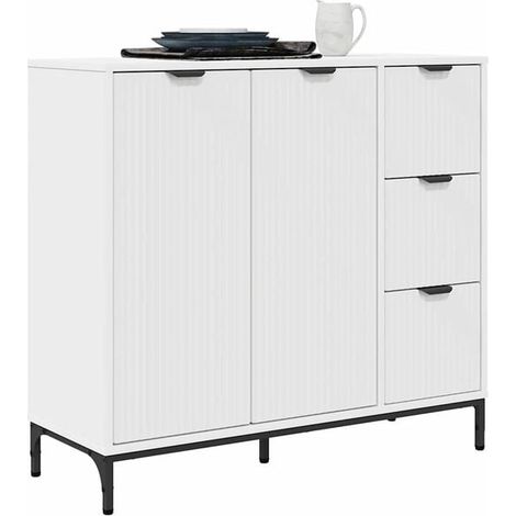 Buffet Bas de Cuisine en Bois d'Ingénierie, Meuble de Rangement avec Portes et Tiroirs, 89,5 x 33 x 82 cm, Style Moderne pour Salon ou Entrée (1/5)