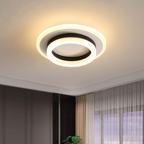 Plafonnier Led moderne, Lampe de Plafond 24W, 20 cm Plafonnier Pour chambre à coucher, salon, salle à manger 3000K -Luminaire blanche chaude (1/5)