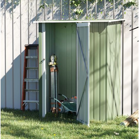 Casetta da giardino 142x84x189cm Grande porta Antivento Rivestimento anticorrosione Acciaio Verde Giardino (1/5)