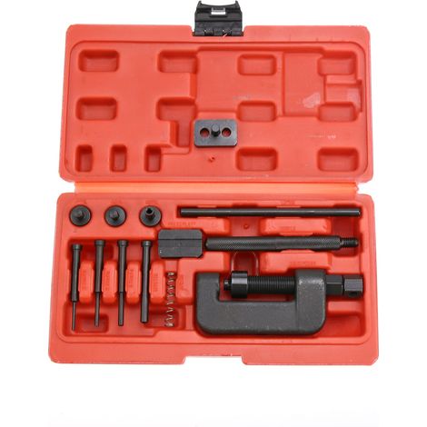– Kit de rivetage et dérivation de chaînes de moto 13pcs – Acier forgé robuste – Compatible chaînes 35 à 630 – 3 pointes de séparation (1/5)