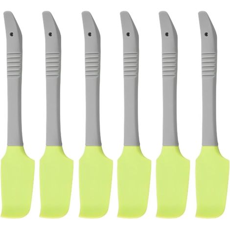 Lot de 6 mini spatules en silicone, petites spatules incurvées, spatules grattoir de cuisine, spatule pour aliments humides pour animaux domestiques, spatule pour bocal, pour la cuisson, le glaçage ou (1/5)