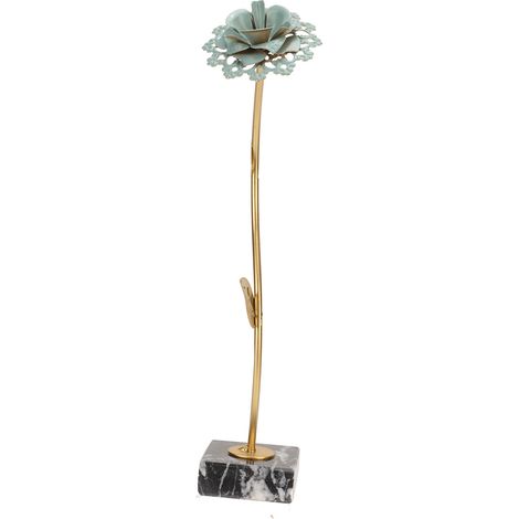 Statue de Fleur Métallique Raffinée avec Base en Marbre pour Décoration d'Intérieur et Cadeaux de Pendaison de Crémaillère (1/5)