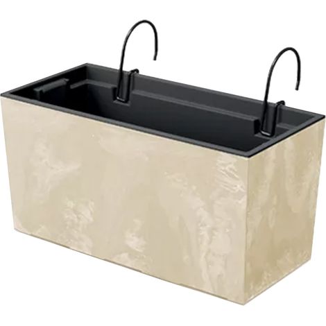 Maceta URBI CASE BETON EFFECT W , dimensiones (mm) 395x185x195, color Crema