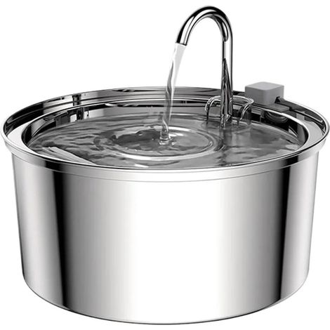 Fontaine à eau pour chat inox avec filtre distributeur boisson chat intérieur balcon (1/3)