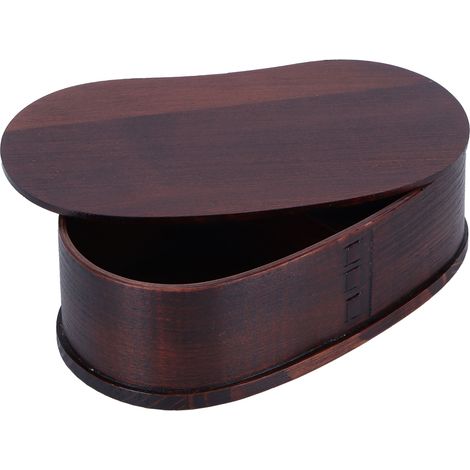 Ensemble de boîte à lunch portable japonaise en bois, contenant de conservation des aliments pour pique-nique à la maison, 17 x 9 cm, peinte (1/5)