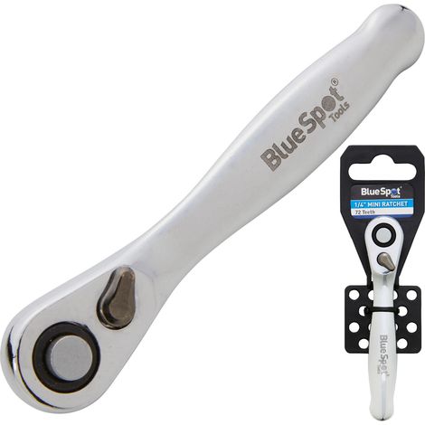 BlueSpot Socket Mini Stubby Ratchet Handle Quick Release 72 Teeth 1/4" (1/3)