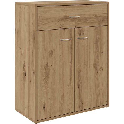 Buffet Meuble de rangement chêne artisanal 60x30x75 cm bois d'ingénierie (1/5)