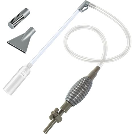 1 Aspirateur à siphon, Tuyau 1,5 m, Plastique transparent, Filtre amovible, Nettoyage gravier aquarium (1/5)