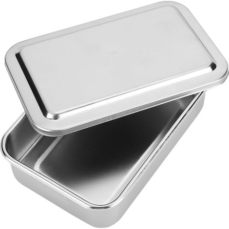 Boîte de nettoyage de 15 cm (6 pouces) en acier inoxydable 304 avec couvercle, plateau de rangement pour instruments. (1/5)