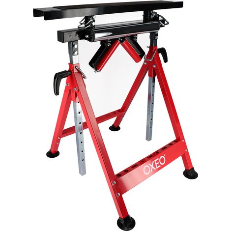 Tréteau multifonction - Servante à rouleaux 4en1 - Fixe antidérapant, rouleaux et à billes - Hauteur réglable - Charge max 200kg