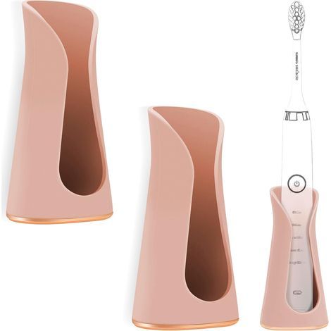 Soporte adhesivo para cepillo de dientes eléctrico, soporte de pared para cepillos de dientes eléctricos compatibles (rosa champán) (1/4)