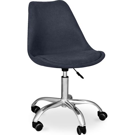 Upholstered swivel chair with Wheels - Tulip Dark grey (1/5)