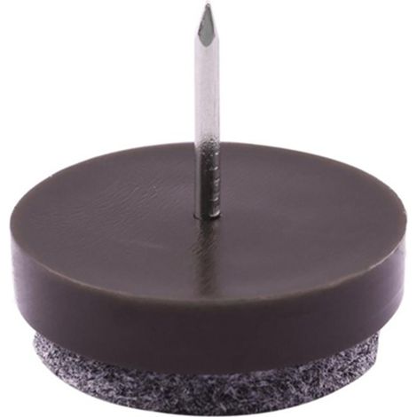 Sachet de 50 feutres anti-bruit coulissants avec clou de 20 mm, marron