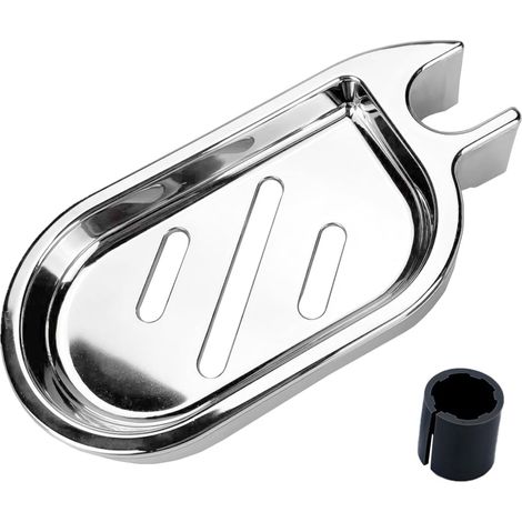 Porte-Savon pour Barre de Douche - Étagère de Salle de Bain - Accessoire de Douche - Acier Inoxydable Ne Rouille Jamais - Porte-éponge pour Cuisine (1/5)