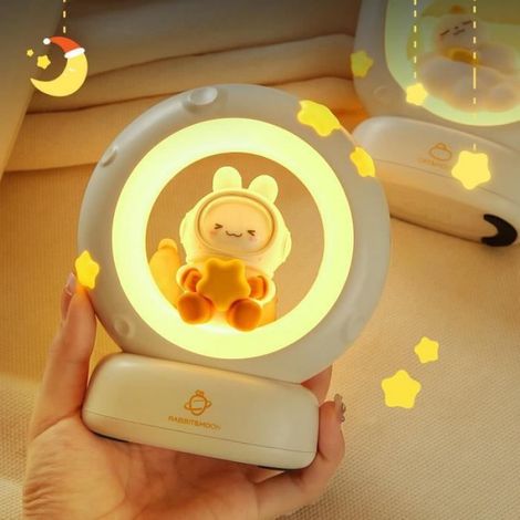 Veilleuse Enfant Lampe Chat Veilleuse Bebe Rechargeable Lampe de Chevet avec Minuteur Lampe de Nuit Maternité Veilleuse Nomade (1/4)