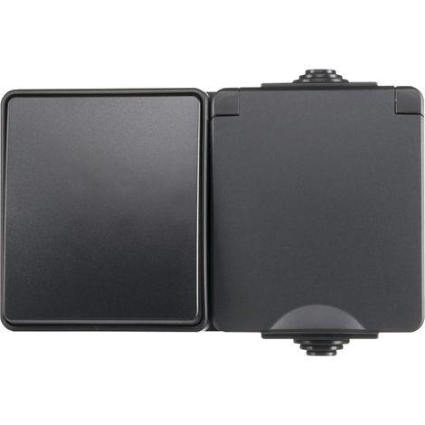 ION Industries Prise murale Noir Hxl15xL6.5cm