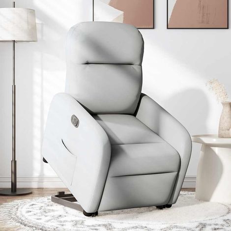 Maison Exclusive - Poltrona Alzapersona Reclinabile Elettrica Grigi Nuvola Tessuto (1/5)
