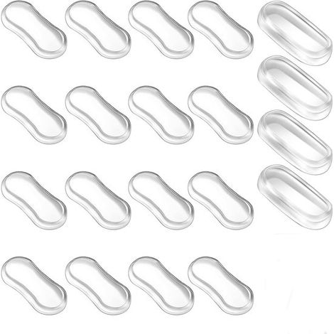 Protectores asiento inodoro, 20 piezas, Kit universal protectores asiento, Almohadillas silicona antichoque, Almohadillas inodoro, Transparentes (1/5)