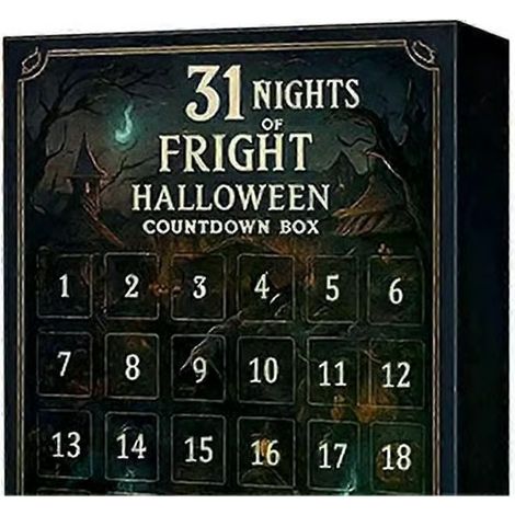 Calendrier de l'Avent Halloween 2026 Calendrier de décompte Halloween sur 31 jours avec objets de collection figurines effrayantes Boîte surprise Cadeaux d'Halloween (1/5)