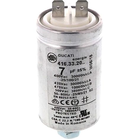 Candy – Condensateur pour sèche-linge 7uF – Compatible avec GCC7913NB, GCC590NB-S – Performance fiable pour séchage optimal (1/2)