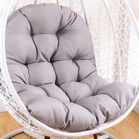 Coussin de chaise en forme d'oeuf,Coussin de chaise suspendu,coussin de chaise en rotin,oreiller intégré,Diverses options de couleur,Convient pour les jardins extérieurs, les balançoires intérieures (1/4)