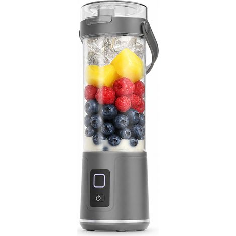 Blender Portable Rechargeable USB Gris à Bouton, Gourde Mixeur pour Smoothies et Jus (1/5)