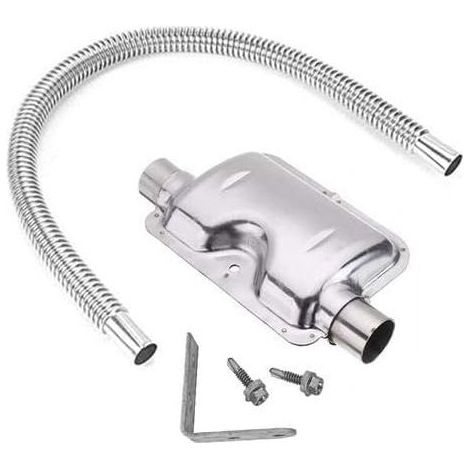 Ensemble de silencieux de tuyau d'échappement en acier inoxydable Silencieux de tuyau d'échappement pour chauffage diesel à air de voitures, 120 cm (1/5)