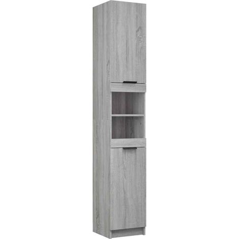 Maison Exclusive - Badschrank Grau Sonoma 32x34x188,5 cm Holzwerk