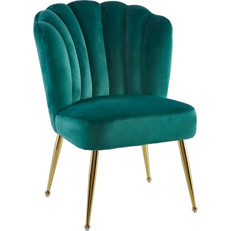 Chaise de salle à manger en velours vert pieds dorés - vert profond avec pieds dorés (1/5)