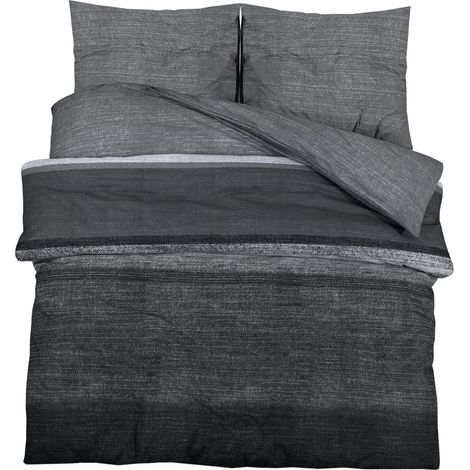 Maison Exclusive - Bettwäsche-Set Dunkelgrau 140x200 cm Baumwolle